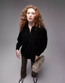 Черная джинсовая куртка Topshop