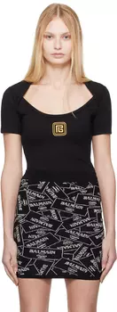 Черная футболка Encolure Ronde Balmain