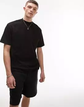 Черная футболка оверсайз Topman