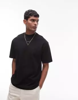 Черная футболка оверсайз Topman