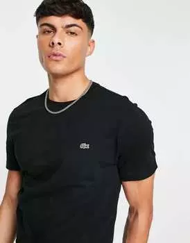 Черная футболка с крокодилом Lacoste