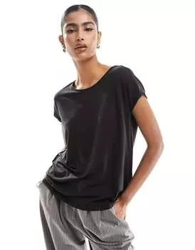 Черная футболка с круглым вырезом Vero Moda