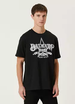 Черная футболка с логотипом Balmain