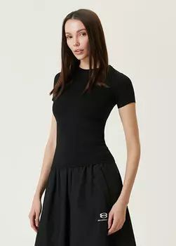 Черная футболка с логотипом stone Balenciaga