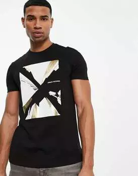 Черная футболка с принтом Armani Exchange