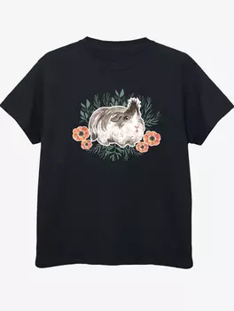 Черная футболка с принтом для детей NW2 Pets Navy Pig Field Kids George., черный