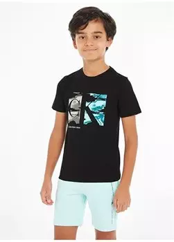 Черная футболка с принтом для мальчиков SERENITY MONOGRAM SS ФУТБОЛКА Calvin Klein, черный