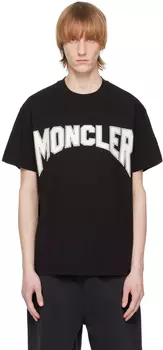 Черная футболка с принтом Moncler