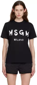 Черная футболка с принтом MSGM