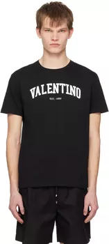 Черная футболка с принтом Valentino