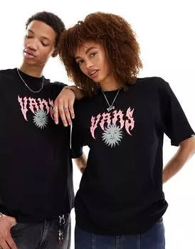 Черная футболка с принтом Vans