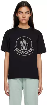 Черная футболка с вышивкой Moncler