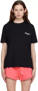 Черная футболка с вышивкой MSGM