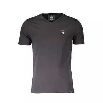 Черная хлопковая футболка Aeronautica Militare