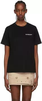 Черная хлопковая футболка Burberry