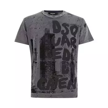 Черная хлопковая футболка Dsquared2