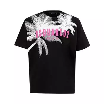 Черная хлопковая футболка Dsquared2