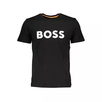 Черная хлопковая футболка Hugo Boss