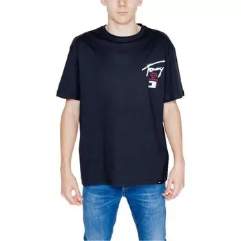 Черная хлопковая футболка Rigenerato Tommy Jeans