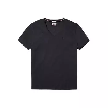 Черная хлопковая футболка Tommy Jeans