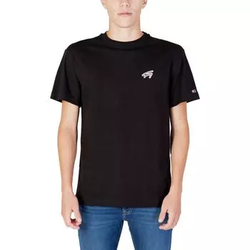 Черная хлопковая футболка Tommy Jeans