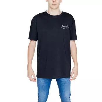 Черная хлопковая футболка Tommy Jeans