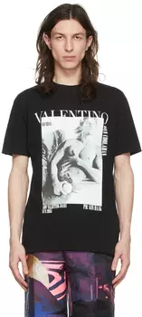 Черная хлопковая футболка Valentino