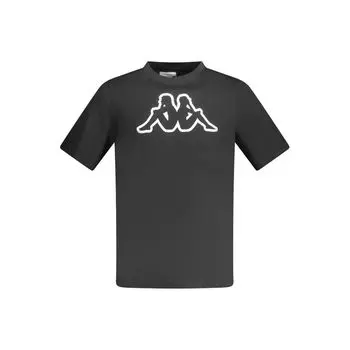 Черная хлопковая мужская футболка Kappa