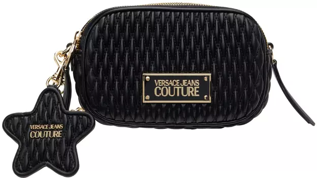Черная хрустящая сумка Versace Jeans Couture