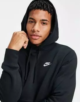 Черная худи из флиса Nike Club