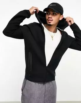 Черная худи с молнией во всю длину Nike Tech