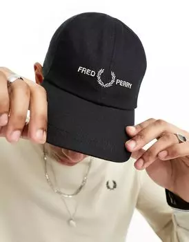 Черная кепка Fred Perry из твила
