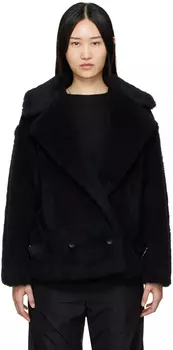 Черная куртка из искусственного меха Caserta Max Mara