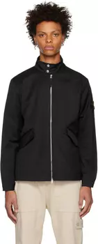 Черная куртка с нашивками Stone Island