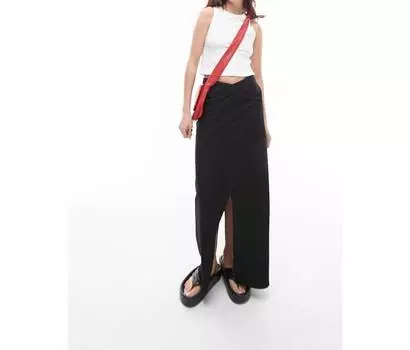 Черная макси-юбка прямого кроя Topshop