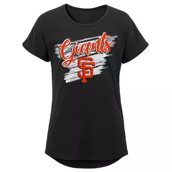 Черная молодежная футболка San Francisco Giants Dream с круглым вырезом для девочек Outerstuff