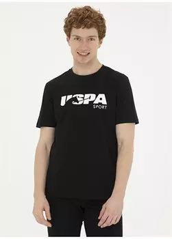 Черная мужская футболка с круглым вырезом MONRO U.S. Polo Assn., черный