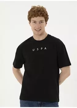 Черная мужская футболка с круглым вырезом NAVU U.S. Polo Assn., черный