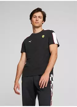 Черная мужская футболка с круглым вырезом Puma