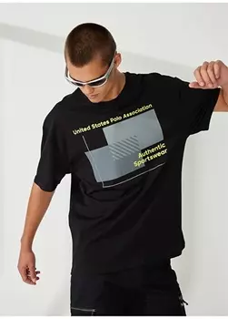 Черная мужская футболка с круглым вырезом U.S. Polo Assn.
