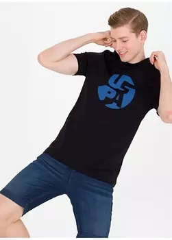 Черная мужская футболка с круглым вырезом U.S. Polo Assn.