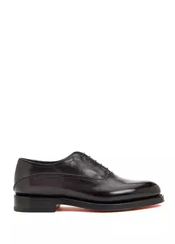 Черная мужская кожаная обувь Santoni