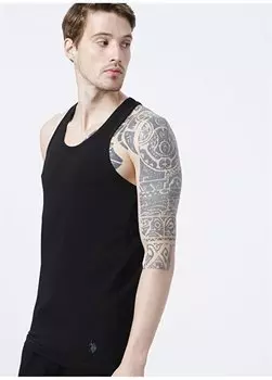 Черная мужская майка Standard Mold U.S. Polo Assn., черный
