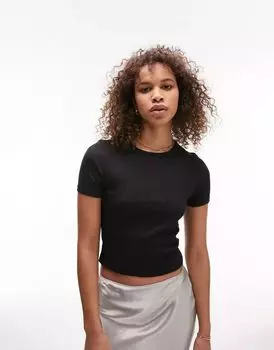 Черная повседневная футболка Topshop