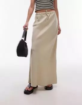 Черная повседневная юбка из твила с завязками Topshop
