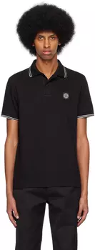 Черная приталенная футболка-поло Stone Island