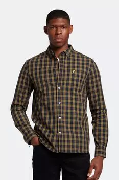 Черная рубашка из поплина с клетчатым узором Lyle & Scott, черный