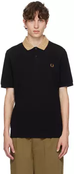 Черная рубашка-поло в шахматную клетку Fred Perry