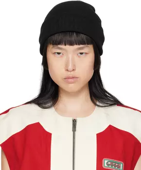 Черная шапка с вышивкой Gucci