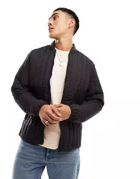 Черная стеганая куртка Jack & Jones Essentials
